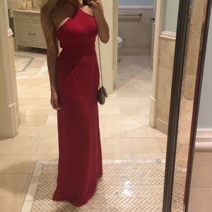 lace up maxi dress-Tobi